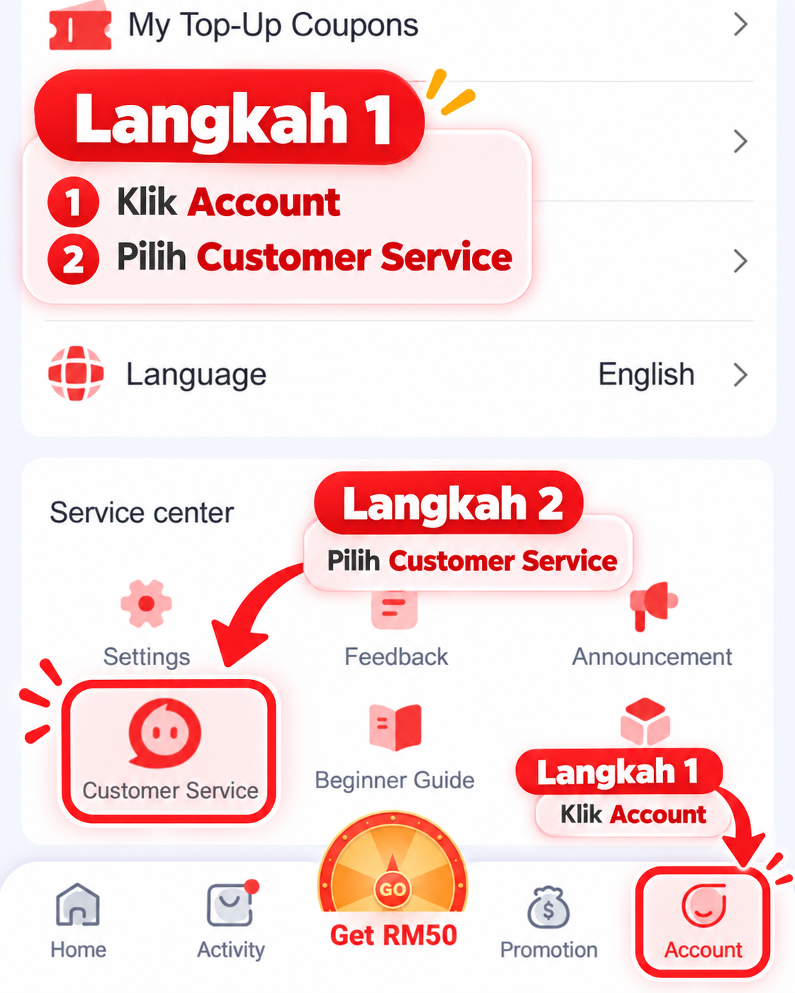 Step 1: Open Account and Customer Service